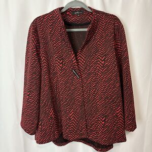 Yushi Jacket Size XL One Button Textured Long Sleeve Lagenlook Art To Wear Artsy